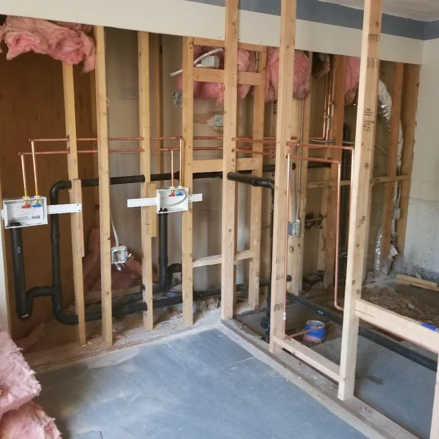 Copper pipe rough-in and plumbing installation in San Ramon